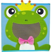 Cute Collapsible Storage Bins W/ View Window- Foldable Cubes - 11x11 in. Folding Box (Frog)