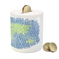 thumbnail image 3 of World Map Piggy Bank, Map of the World Fingerprint Style Continents Asia Europe Africa America, Ceramic Coin Bank Money Box for Cash Saving, 3.6" X 3.2", Navy Blue Green, by Ambesonne, 3 of 4