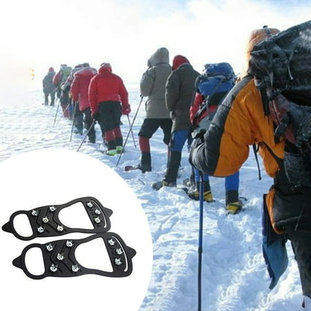 OUTAD Ice Gripper Spike Shoe 8 Spikes Walk Traction Cleats Ice Snow ...