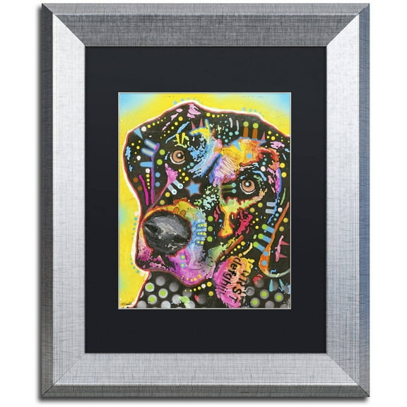 Trademark Fine Art "5" Canvas Art by Dean Russo, Black Matte, Silver Frame