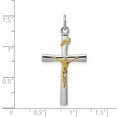thumbnail image 2 of 925 Sterling Silver Solid Polished Crucifix Pendant Necklace 37x18mm Wide Pendant for Women, 2 of 2