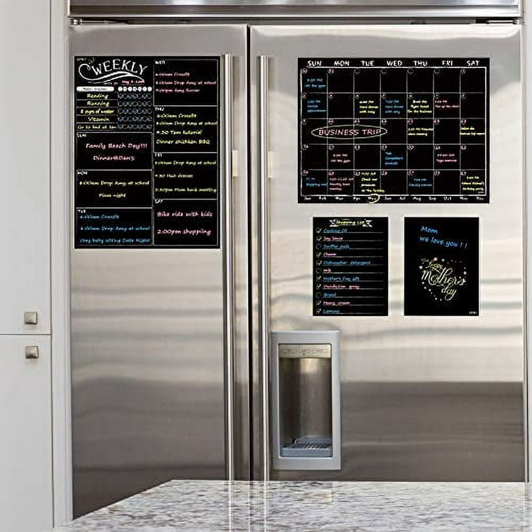 Magnetic Menu Board for Kitchen Fridge With Vibrant Neon Chalk