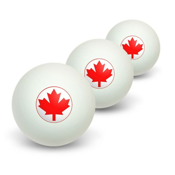 Canada Maple Leaf Flag Novelty Table Tennis Ping Pong Ball 3 Pack