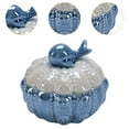 thumbnail image 6 of Dualoai Jewelry Box Ceramic Storage Container Display Table Decor Small Trinket Box Blue, 6 of 9