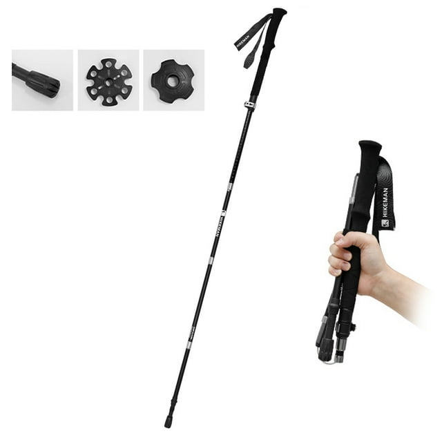 Bastones de trekking de aleación de aluminio ligeros para exteriores, bastones telescópicos multifunción para senderismo