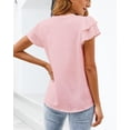thumbnail image 4 of Blusa SimpleFun para mujer, casual, de gasa, con volantes, rosa, XL, 4 of 6