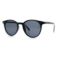 thumbnail image 4 of Classic Hipster Thin Plastic Horn Rim Normcore Round Fashion Sunglasses All Black, 4 of 8