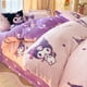 thumbnail image 5 of Sanrio Kuromi My melody Cinnamoroll Hello Kitty, juego de sábanas gruesas de terciopelo con leche y estampado de dibujos animados de invierno, juego de tres piezas, 5 of 5