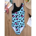 thumbnail image 5 of TiaoBug Kids Girls One Piece Ballet Dance Gymnastics Leotard Bodysuit Leopard Printed Tankini Jumpsuit, 5 of 7