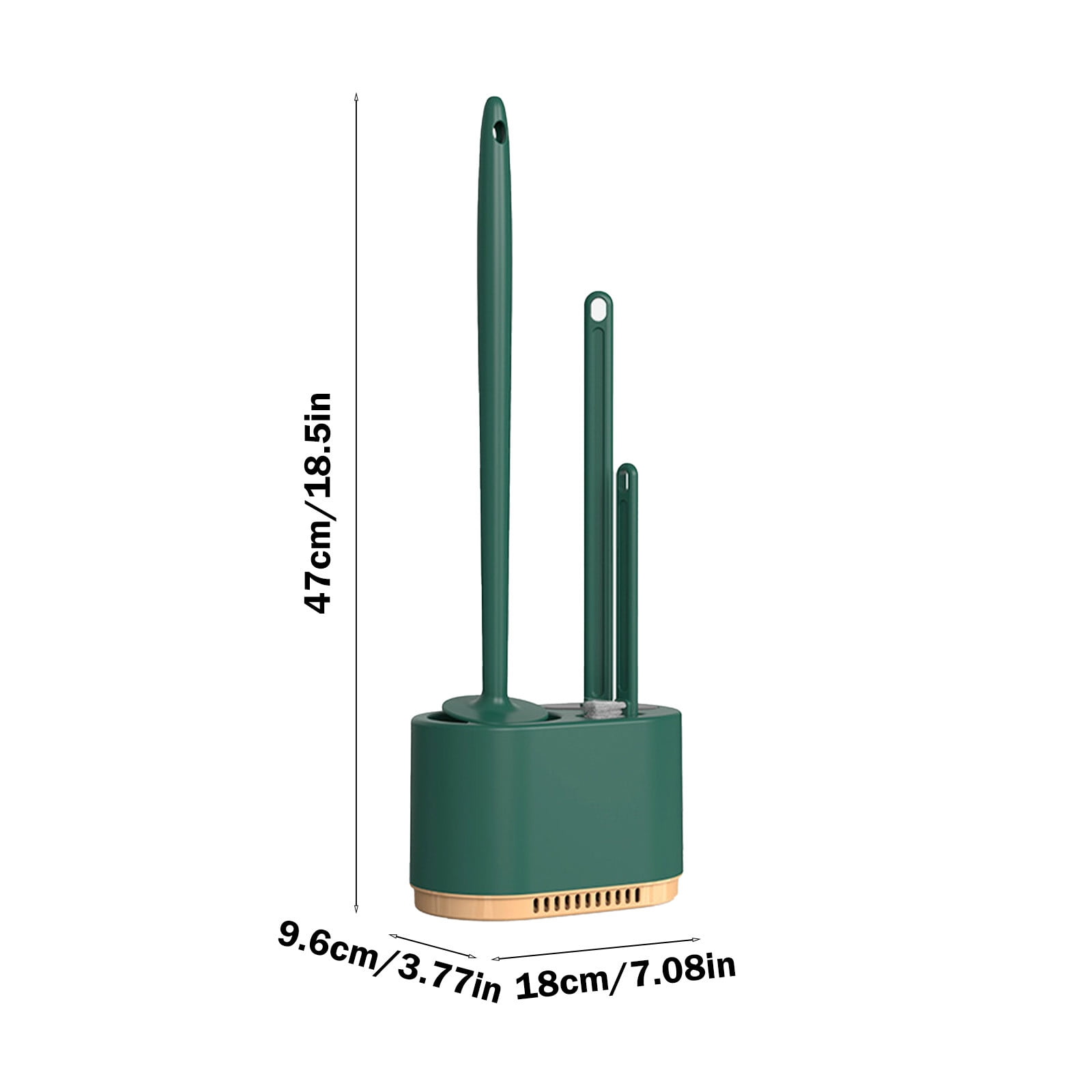 LACKUST Toilet Bowl Brush Cleaner and Caddy Holder Clearance,Toilet Bowl Brush with Strong Bristles Long Brush and Enough Heavy Base for Bathroom,Army Green