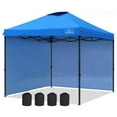 thumbnail image 1 of KAMPKEEPER 10x10 Pop Up Canopy Tent with 2 Sidewalls for Outdoor Use, Blue, 1 of 6