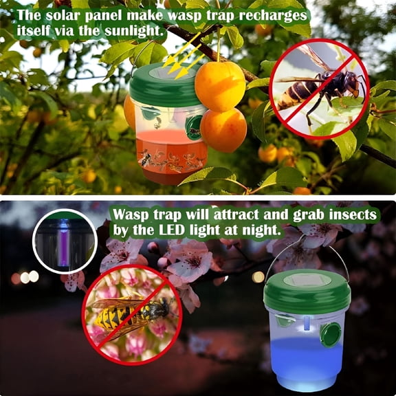 ACDANC 2PCS Bee Catcher Wasp Trap Outdoor Solar Wasp Insect Killer Trap Catcher for Outdoor Orchard Gardening Tools Equipment