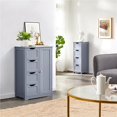 thumbnail image 2 of Yaheetech Wooden Cabinet Storage Unit With Drawers & Cupboard, Gray, 2 of 7