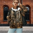 thumbnail image 4 of Garronmavis Camo Forest Deer Women Full Zip Up Oversized Sweatshirts Smooth Casual Long Sleeve Hoodies for Women Lightweight Cozy Fall Fashion Outfits Casual Sweaters with Pockets, 4 of 7