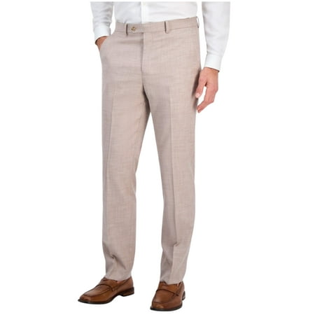 Tallia Mens Classic fit Dress Pants 40 / 30 Beige Solid