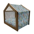 thumbnail image 2 of Space Pet House, Hand Drawn Astronauts with Rockets and Moon People in the Space Doodle Sketch Style, Outdoor & Indoor Portable Dog Kennel with Pillow and Cover, 5 Sizes, Multicolor, by Ambesonne, 2 of 5