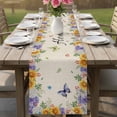 thumbnail image 4 of Spring Wildflowers Table Runner 48 Inches, Watercolor Tulip Floral Leaf Plant Beige Bed Runner Dresser Scarves Tabletop for Indoor Outdoor Parties/Ceremony/Banquet, 13" x 48", 4 of 8