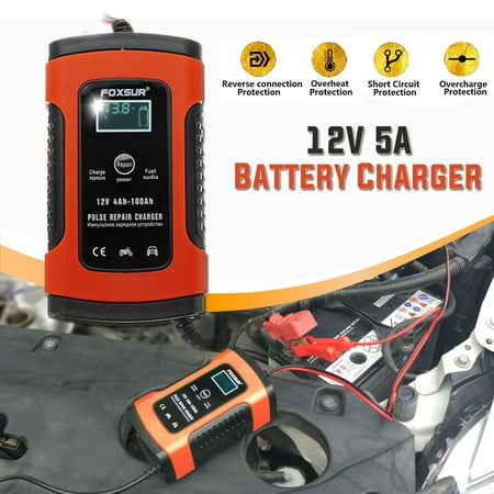 12V 5A Pulse Repair Charger For Car Motorcycle AGM GEL WET Lead Acid (Best Battery Charger For Agm Batteries)