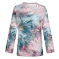 thumbnail image 4 of Blusa informal de manga larga con cuello redondo y estampado Tie-Dye para mujer Pompotops gfhjh4364, 4 of 5
