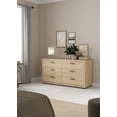 thumbnail image 6 of Tvilum Mira 3-Piece Bedroom Set - 6 Drawer Double Dresser And Nightstand Set Of 2, Jackson Hickory, 6 of 16