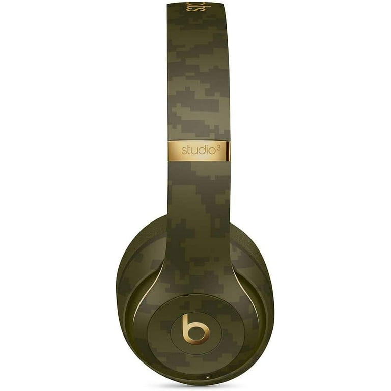 Restored Beats Studio3 Wireless Noise Cancelling Headphones Beats Camo Collection Forest Green Refurbished