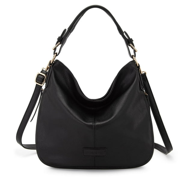 Bolso de mano Montana West Hobo de piel vegana ajustable negro