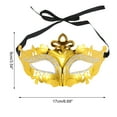 thumbnail image 2 of Unique Bargains 1 Pc Electroplated Half-face Party Mask Gold Tone Plastic, 2 of 5