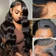 thumbnail image 5 of Body Wave Lace Front Wigs Human Hair Pre Plucked 180 Density 28 Inch 13x4 HD Transparent Frontal Glueless Wigs Human Hair with Baby Hair Natural Hairline Human Hair Wigs for Black Women, 5 of 7