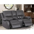 thumbnail image 3 of Alexent Recliner Leather Sofa with Cup Holders & Storage Loveseat Recliner Gray, 3 of 9
