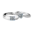 thumbnail image 5 of S925 Sterling Silver Diamond Couple Ring Korean Fashion, 5 of 5