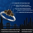 thumbnail image 2 of Gem Stone King 925 Silver and 10K Yellow Gold Brown Smoky Quartz Engagement Ring for Women | 1.72 Cttw | Oval 8X6MM | Gemstone Birthstone | Size 5, 2 of 6