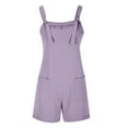 thumbnail image 5 of SUYOLL Women'S Summer Casual Romper Shorts Adjustable Strap Overalls Wide Leg with Pockets Solid Color Classic Versatile Overalls, 5 of 5