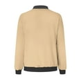 thumbnail image 4 of ZQGJB Lightweight Bomber Jacket for Women Plus Size Casual Full Zip up Long Sleeve Windbreaker Trendy Oversized Baggy Moto Outwear Coat with Pockets Beige XXXXL, 4 of 5