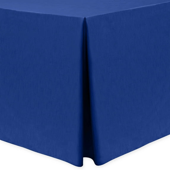 Ultimate Textile Shantung - Majestic 4 ft. Fitted Tablecloth (30"W x 48"L x 30"H) Royal Blue