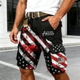 thumbnail image 2 of CAIVO Men's Independence Day Cargo Shorts Patriotic Casual Letter And American Flag Print Knee Length 1776-2026 Workwear Daily Wear Bottoms With Pockets, 2 of 4