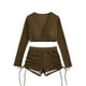 thumbnail image 1 of Gibobby Trajes de Baño para Mujer Bikini de talle para mujer con cuello en V, traje de baño de manga larga, bañador , conjunto de ropa interior deportiva(Café,G), 1 of 5