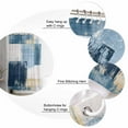 thumbnail image 3 of Abstract Collage Art Shower Curtain, 60" x 72", Vintage Blue Oil Painting Theme Waterproof Bathroom Curtain Washable Shower Curtain Set with 12 Hooks, 3 of 6