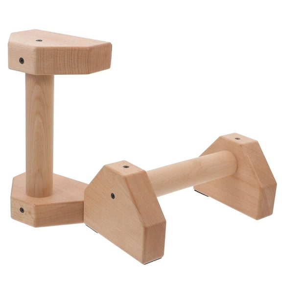 OATIPHO 2Pcs Strength Training Push Up Bars Wooden Exercise Equipment Beige