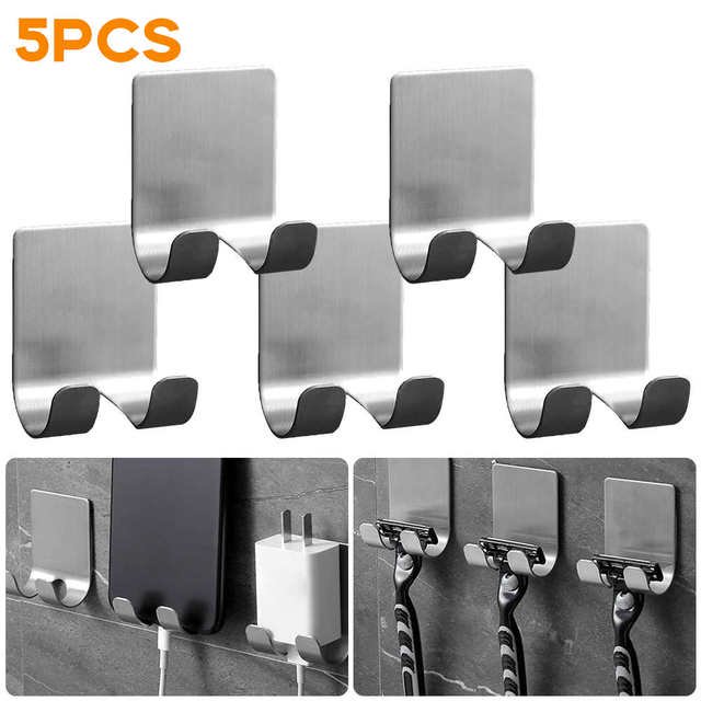 5 uds., gancho de pared para hombre, estante para afeitadora, ganchos para ba?o, colgador de maquinilla de afeitar, estante de almacenamiento de cocina