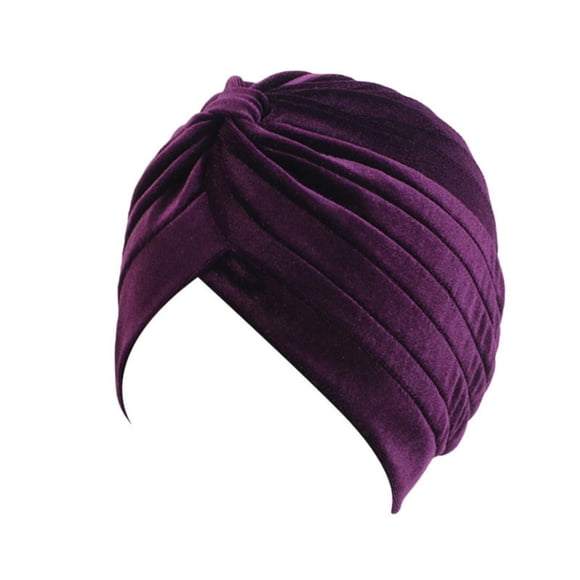 Qhome Luxury Soft Velvet Turban Velour Hair Cover Headwrap Hijab Hat