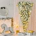thumbnail image 2 of Syngar 6FT Snow Flocked Pre-lit Artificial Christmas Tree, Inverted Design, with 360 LED Lights and 8 Golden Stars, for Home Office Store Festival Decoration, 2 of 9