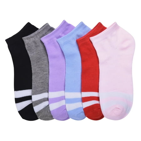 

6-PACK Women s Comfort Low Cut Socks Spandex Socks Color Stripes 6-8