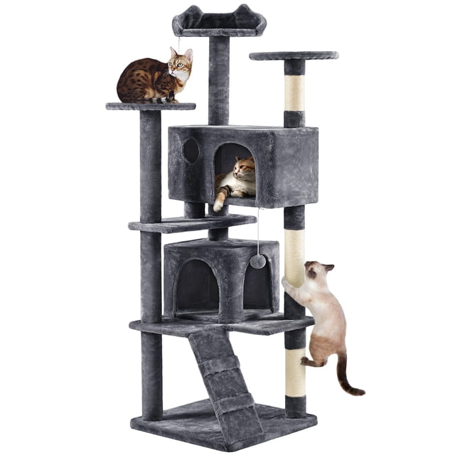 Cat Tree Yaheetech de 1,78 m de altura, varios niveles, con condominio y rascador