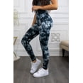 thumbnail image 3 of Tie Dye Wide Waistband High Quality Cotton Leggings, 3 of 9
