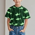 thumbnail image 2 of FamilyThread Boys Short Sleeve T Shirts Kids Summer Crewneck Tops Shark Pattern Loose Fit Tees For 1-12Y, 2 of 6