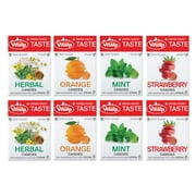 Vitalp Taste, Swiss Made, Sugar Free Candy with Stevia, Vegan, Variety Pack, 2 Boxes Each of Strawberry, Orange, Mint, and Herbal, 25g/0.88 Ounce Packs, 8 Boxes Total