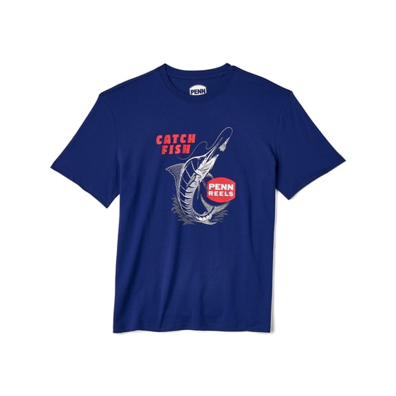 PENN Catch Fish Short Sleeve T-Shirt, Dark Blue, Size XXL