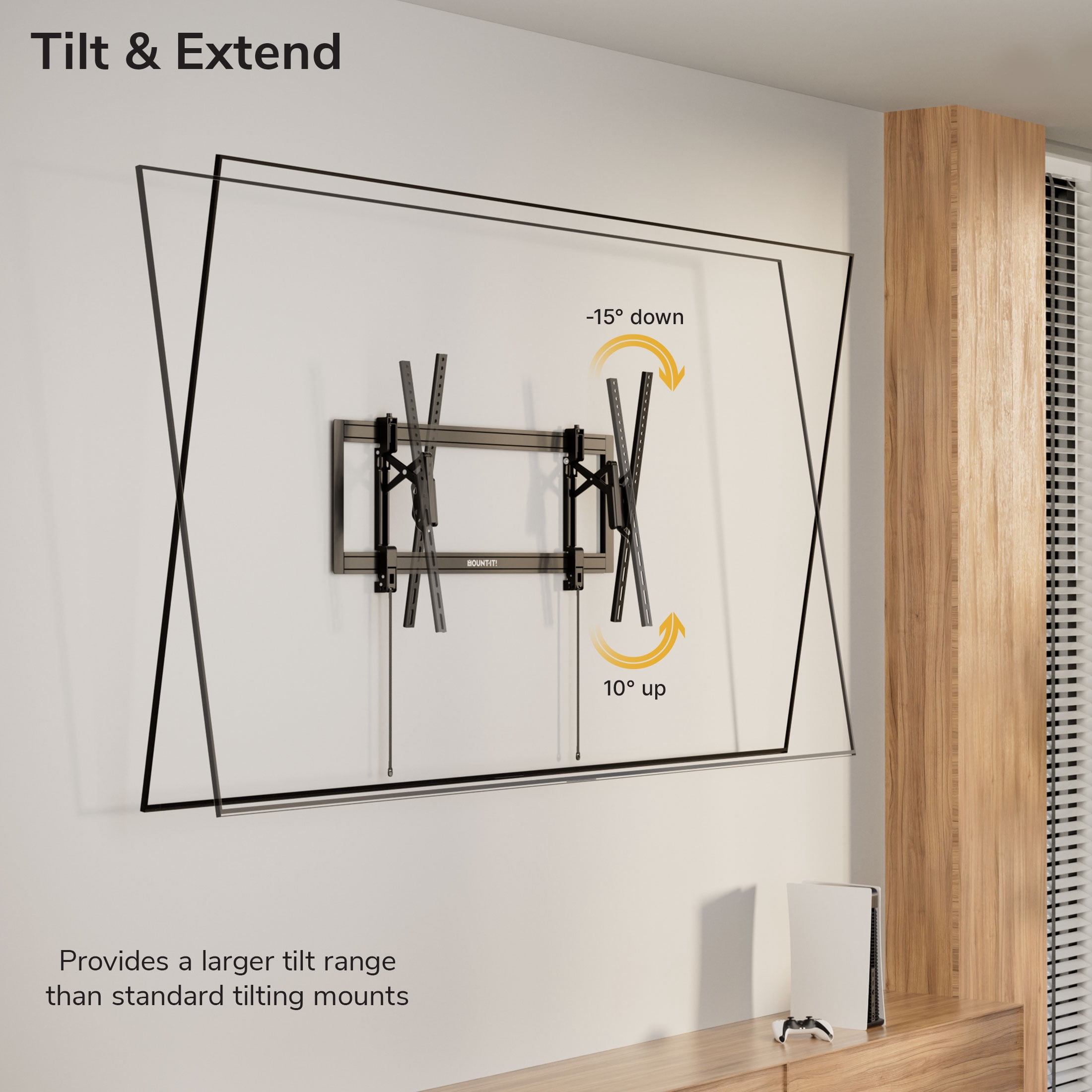 Mount-It! Heavy-Duty Advanced Full Motion Tilt TV Wall Mount for 55" to 105" TVs