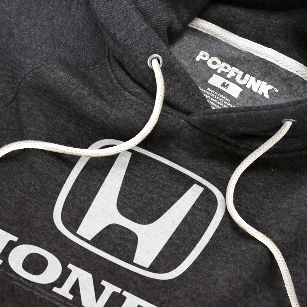 Honda Logo Unisex Adult Slim Fit Pull-Over Heather Hoodie, Charcoal, Small