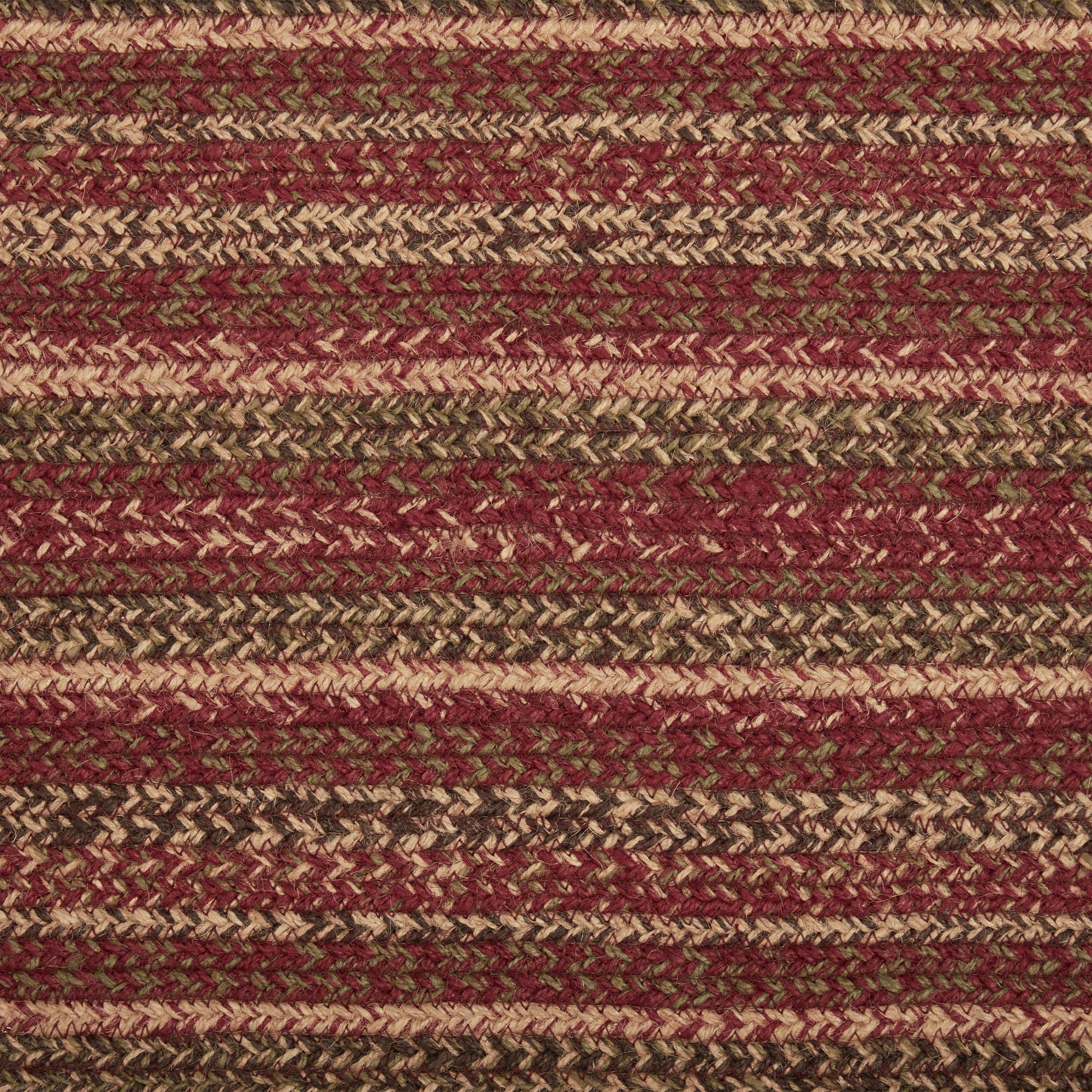VHC Brands Cider Mill Primitive Jute Red Textured Striped Oval Kitchen Table Runner 13"x36"